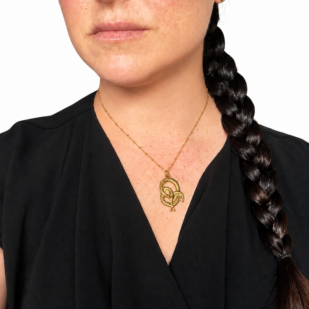 Serpentine Necklace - Brass