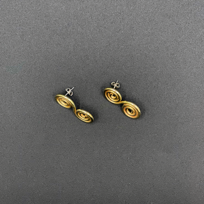 Double Brass Swirl Studs