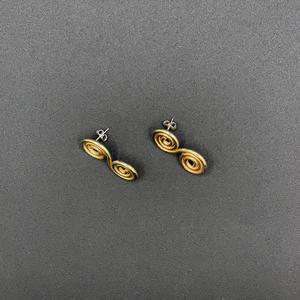 Double Brass Swirl Studs