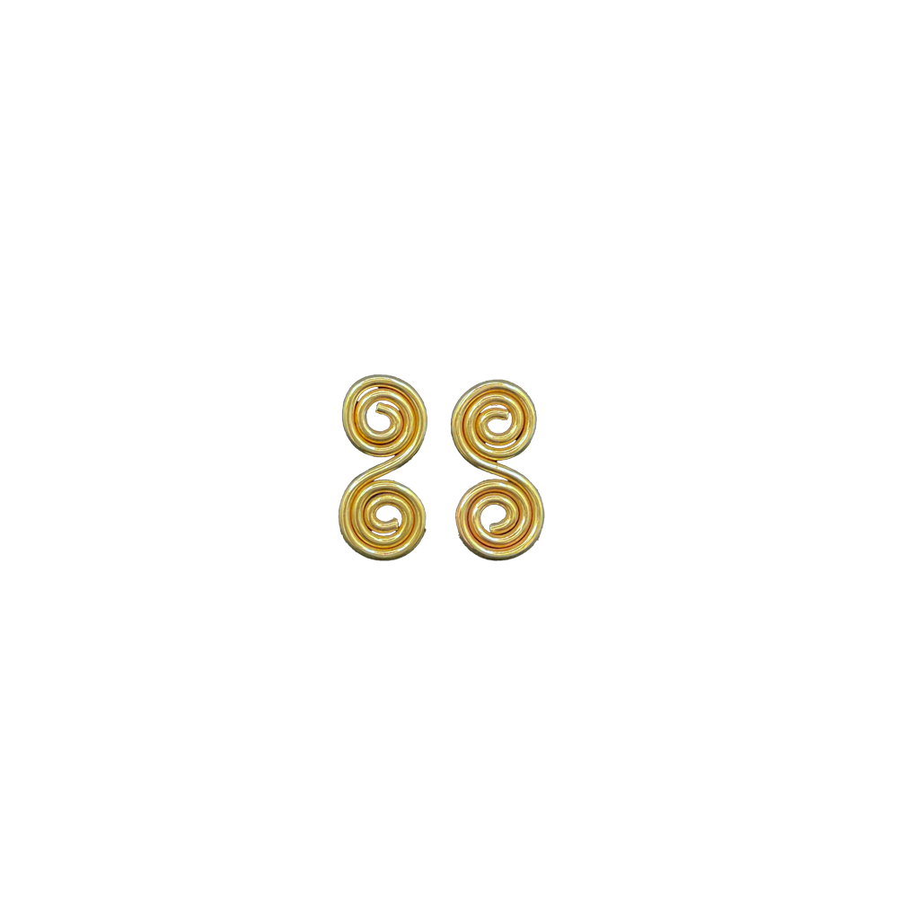Double Brass Swirl Studs