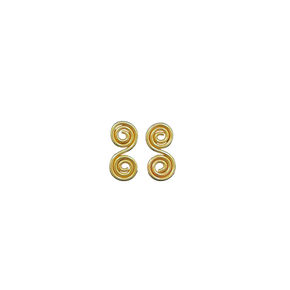 Double Brass Swirl Studs