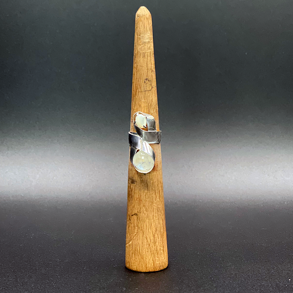 Moonstone & Mother of Pearl Sterling Silver Ring made in USA