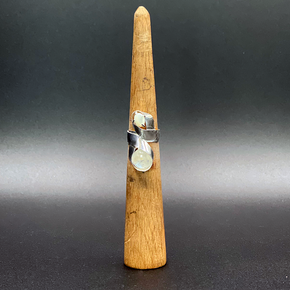 Moonstone & Mother of Pearl Sterling Silver Ring made in USA