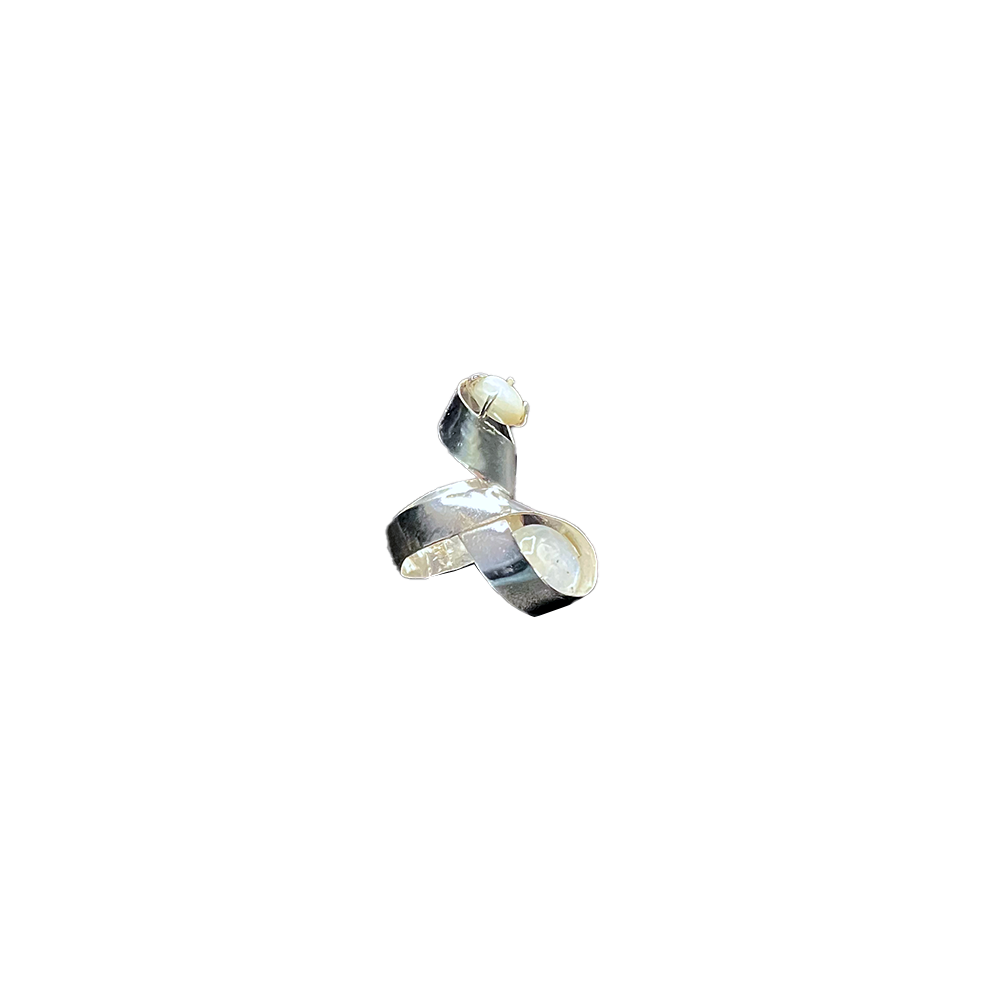 Moonstone & Mother of Pearl Sterling Silver Ring made in USA