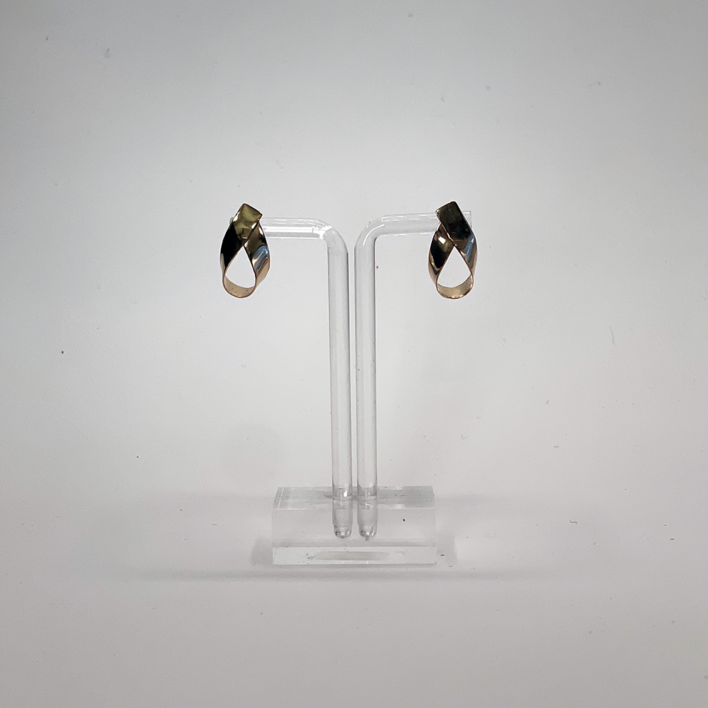 Gold filled statement post earrings made in Brooklyn
