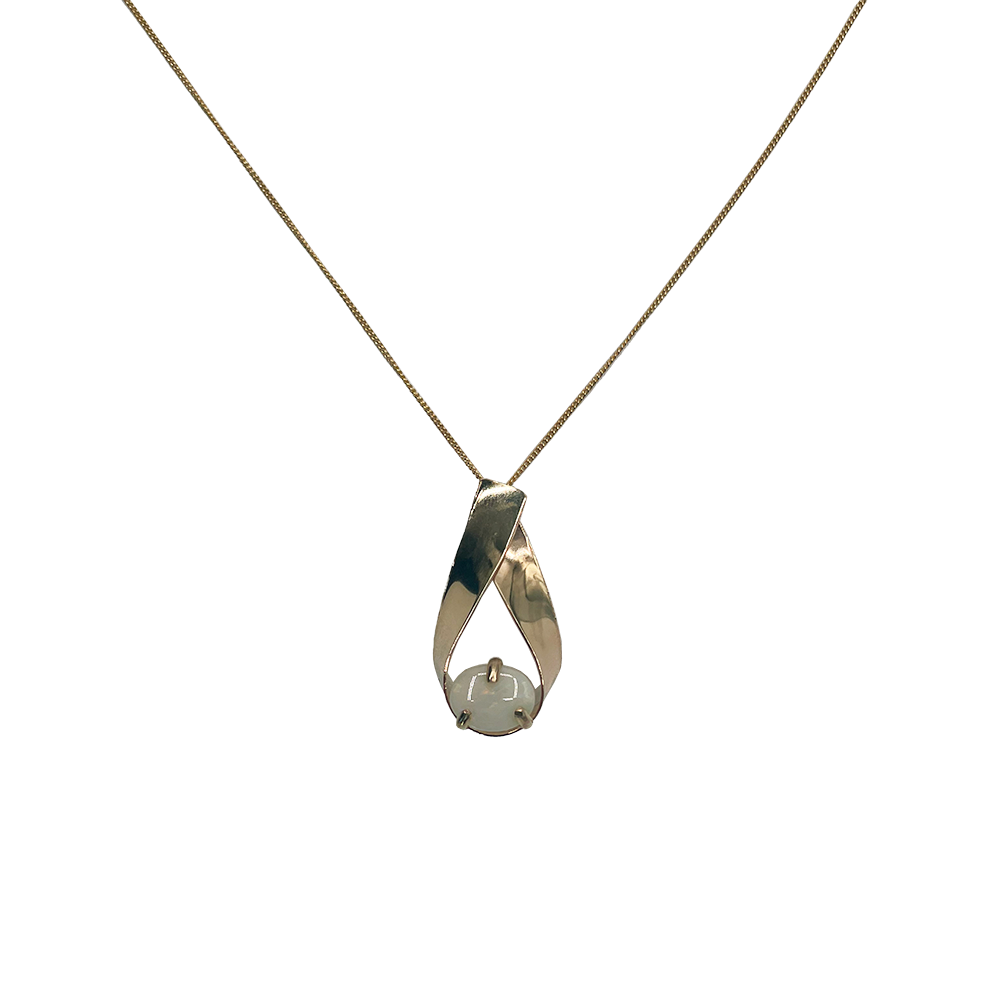 Australian Opal gold filled pendant made in Brooklyn made in USA