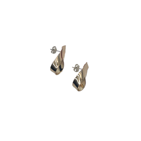 Gold filled statement post earrings made in Brooklyn