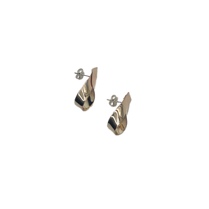 Gold filled statement post earrings made in Brooklyn