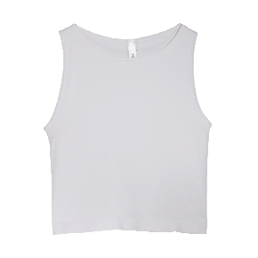 Ribbed High Neck Crop Top