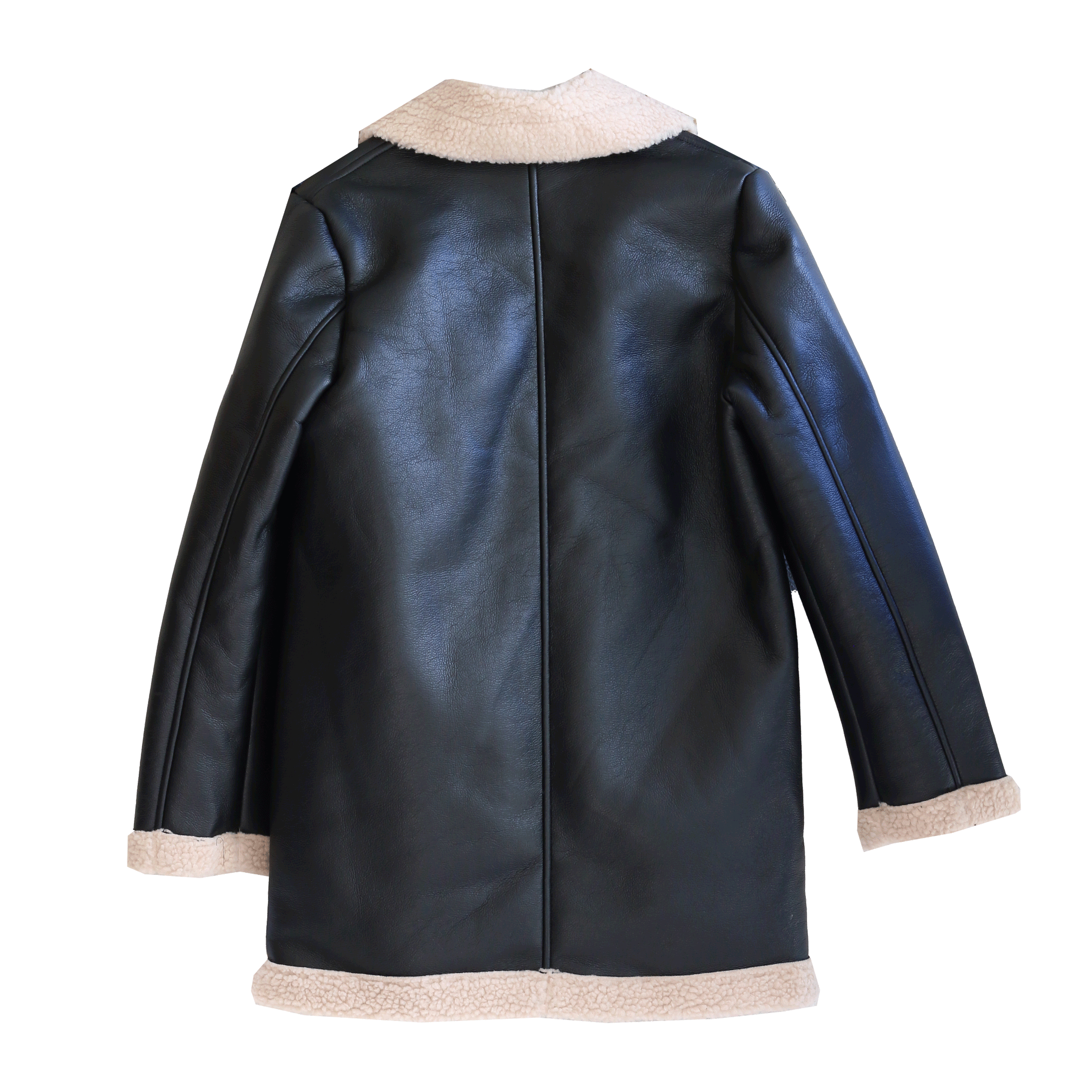 Faux Sherpa Leather Jacket