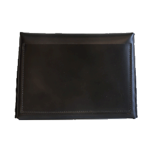 turn lock leather clutch