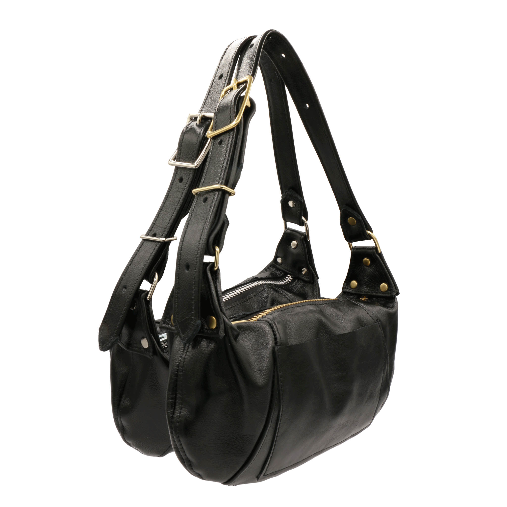 black noir pj shoulder bag
