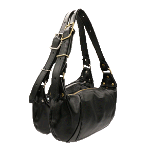 black noir pj shoulder bag
