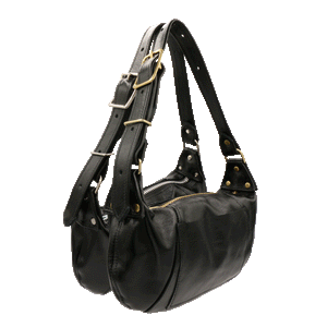 black noir pj shoulder bag