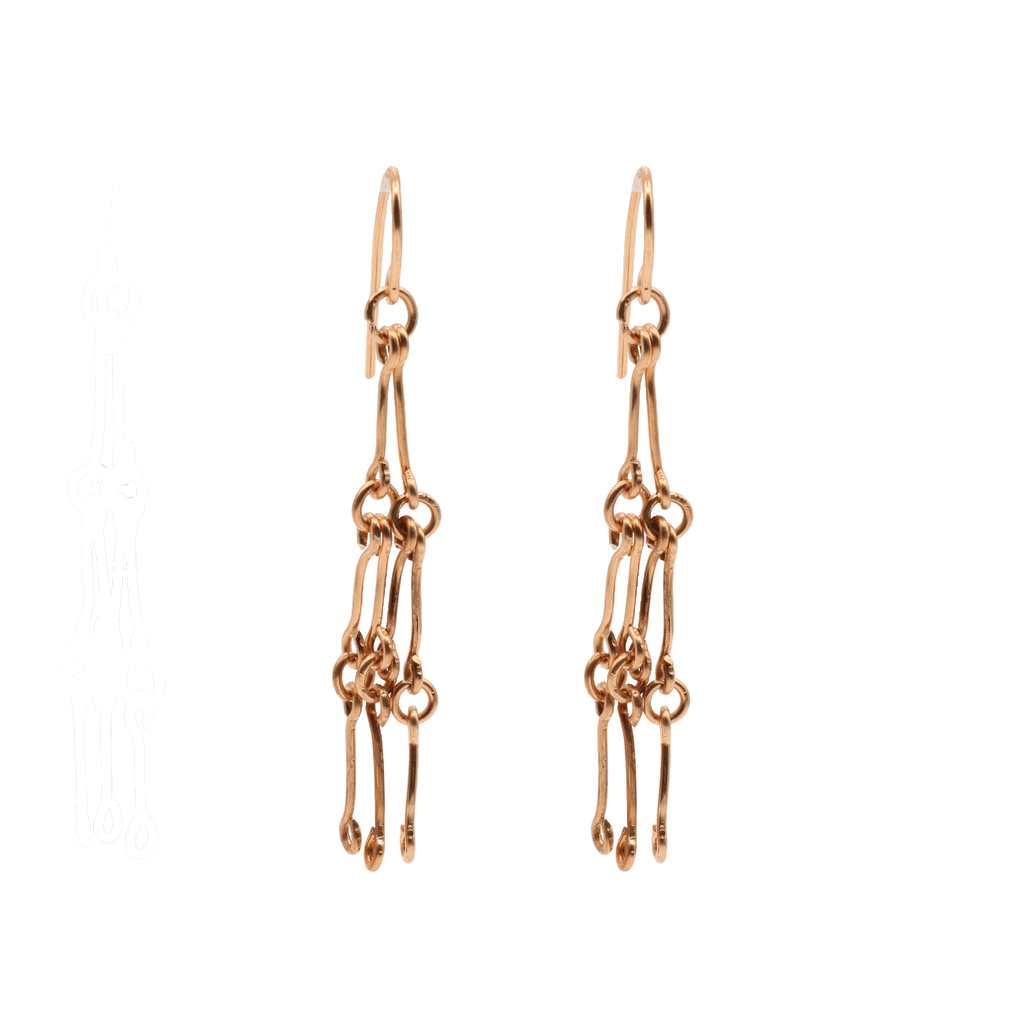 brass dangle interlock earrings