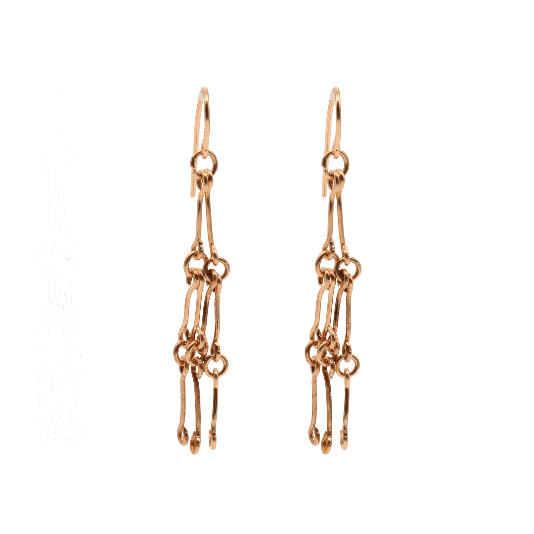 brass dangle interlock earrings