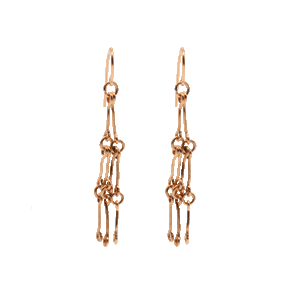brass dangle interlock earrings