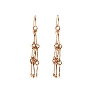 brass dangle interlock earrings