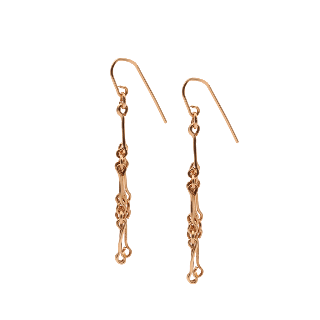 brass dangle interlock earrings