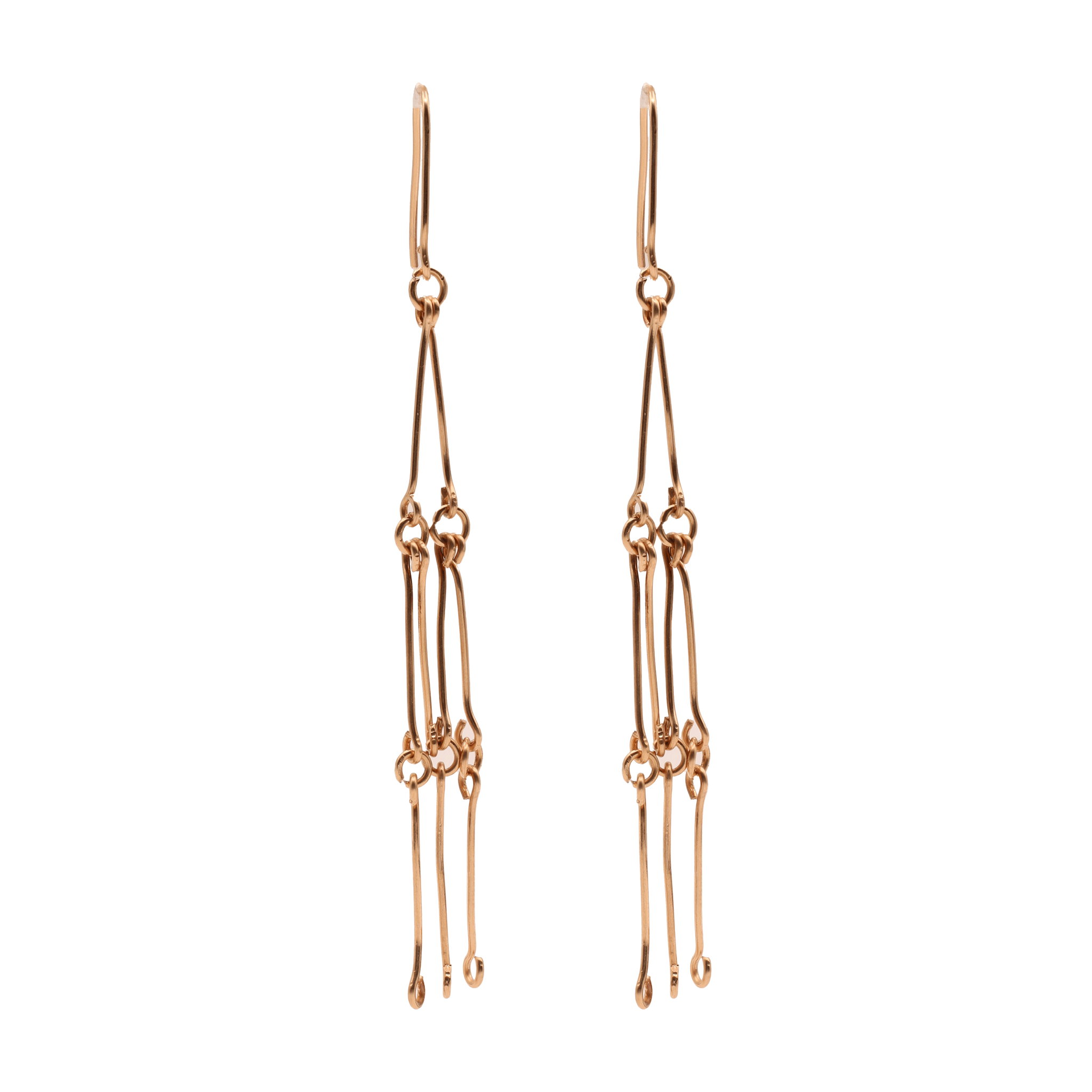brass dangle interlock earrings