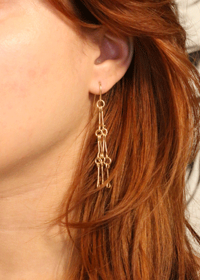 brass dangle interlock earrings