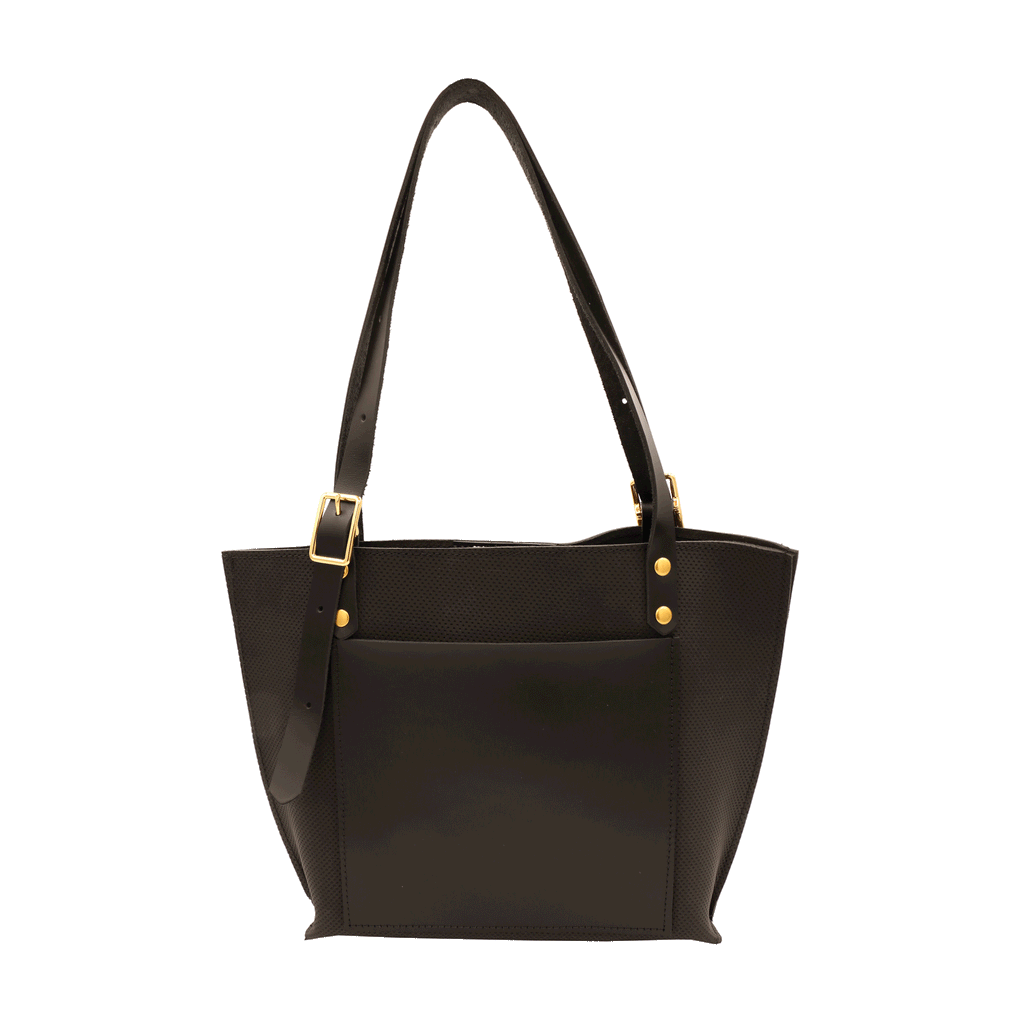 Charlotte Mini Tote in Perforated Noir