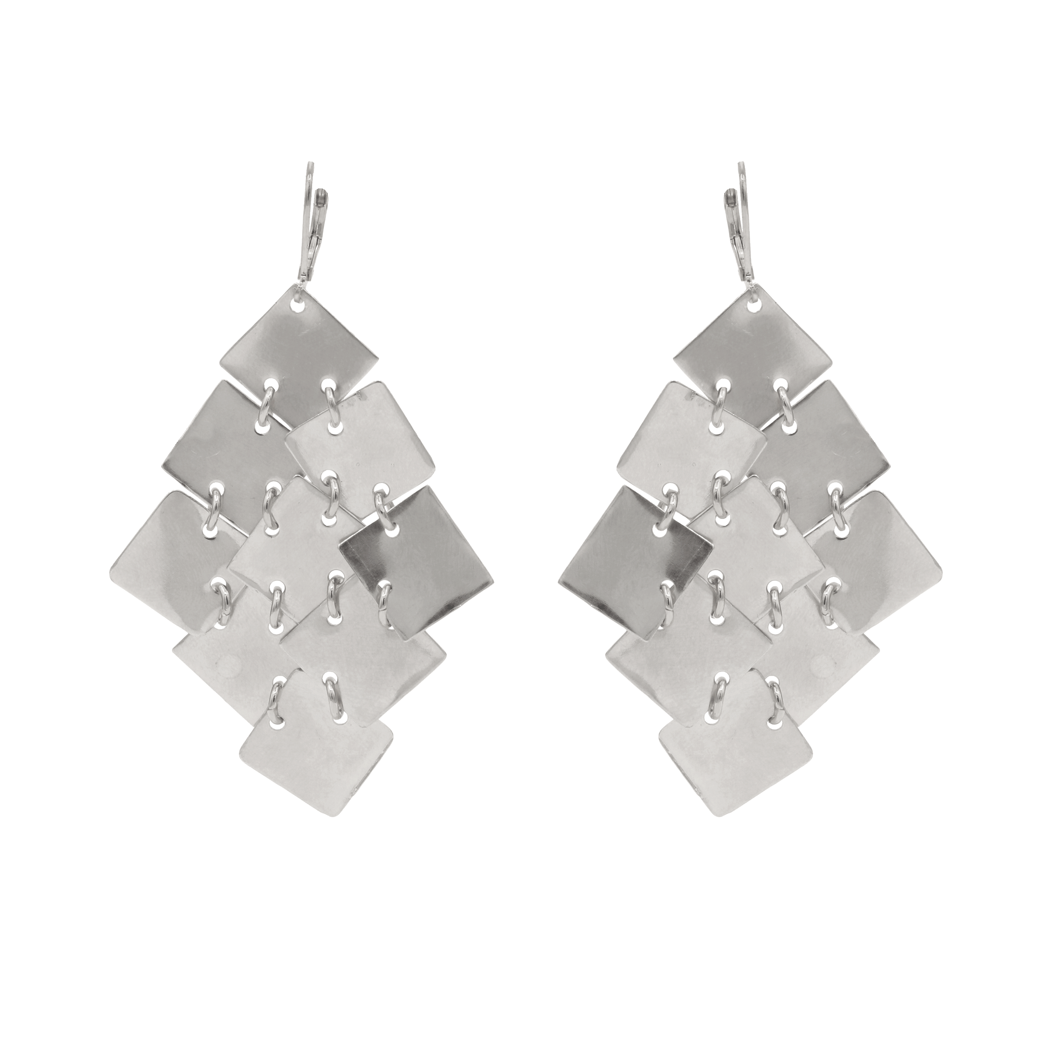 silver chainmail earrings