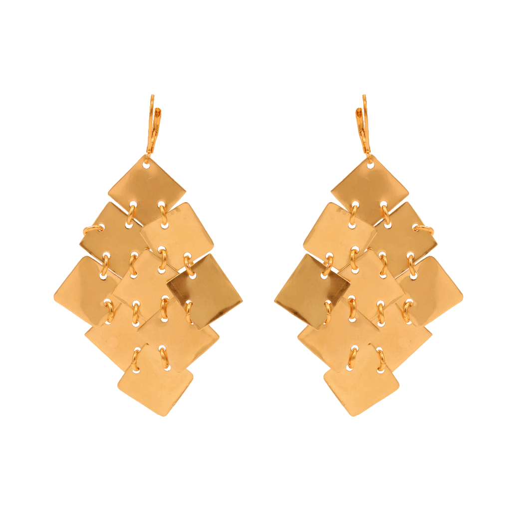 brass chainmail earrings