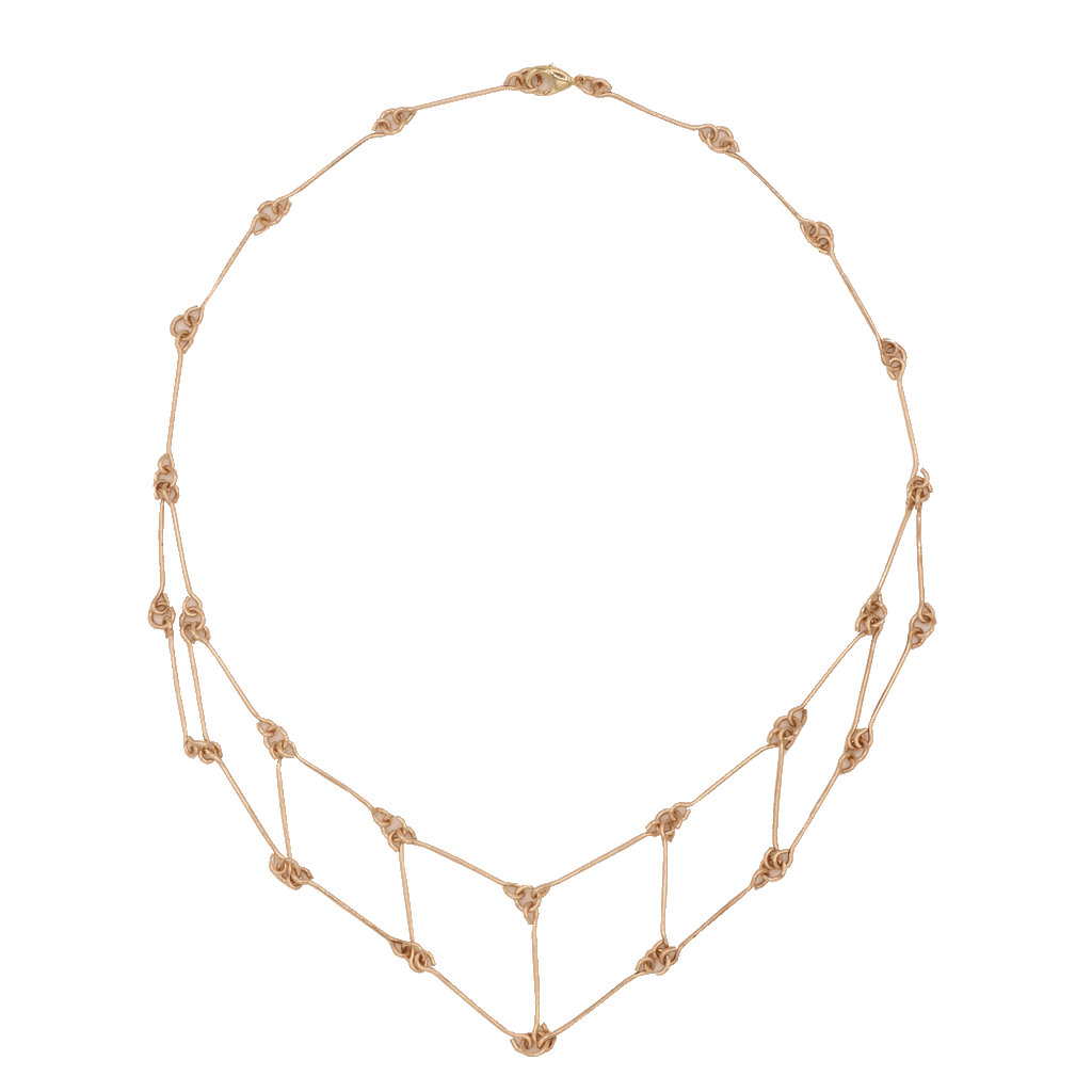 handmade brass interlock necklace