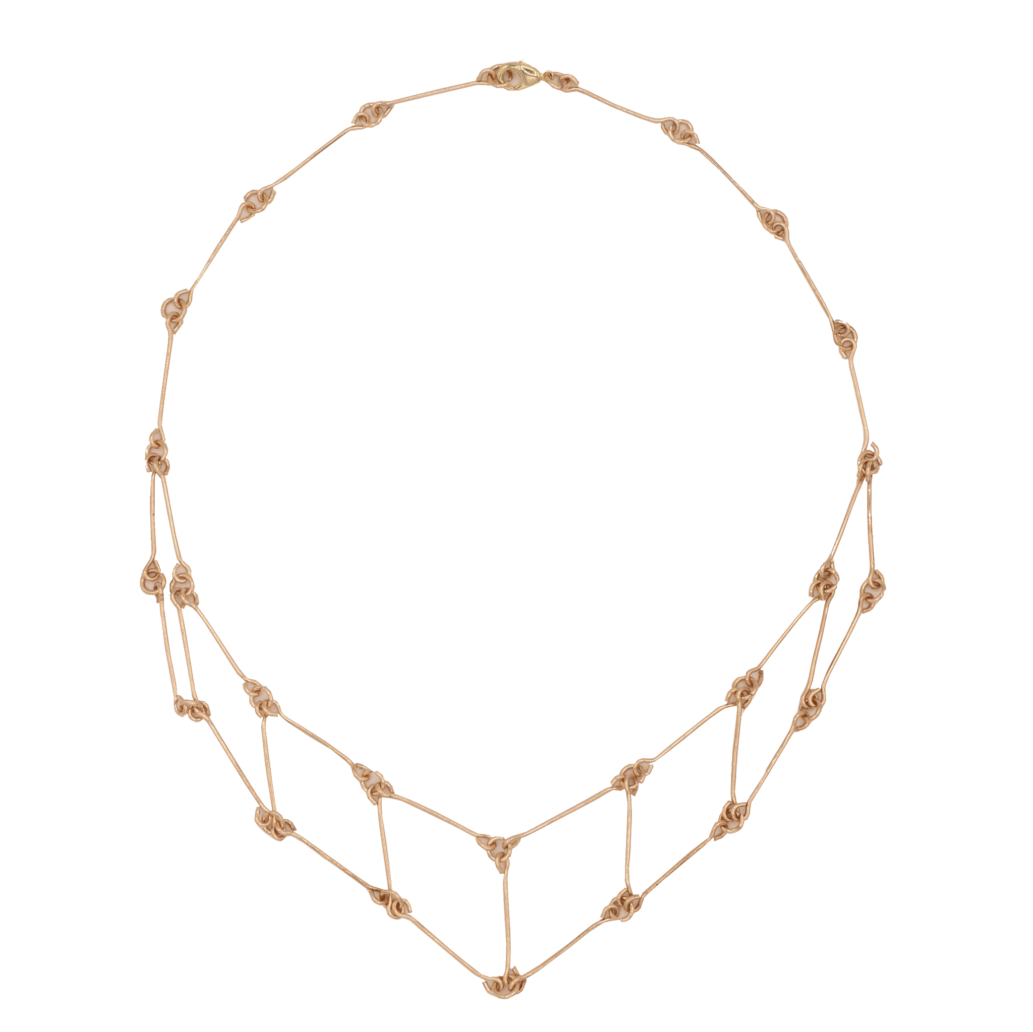 handmade brass interlock necklace