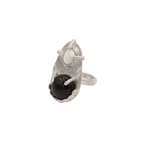 sterling silver onyx and moonstone ring