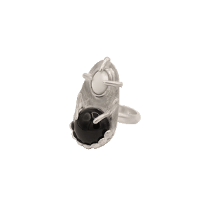 sterling silver onyx and moonstone ring