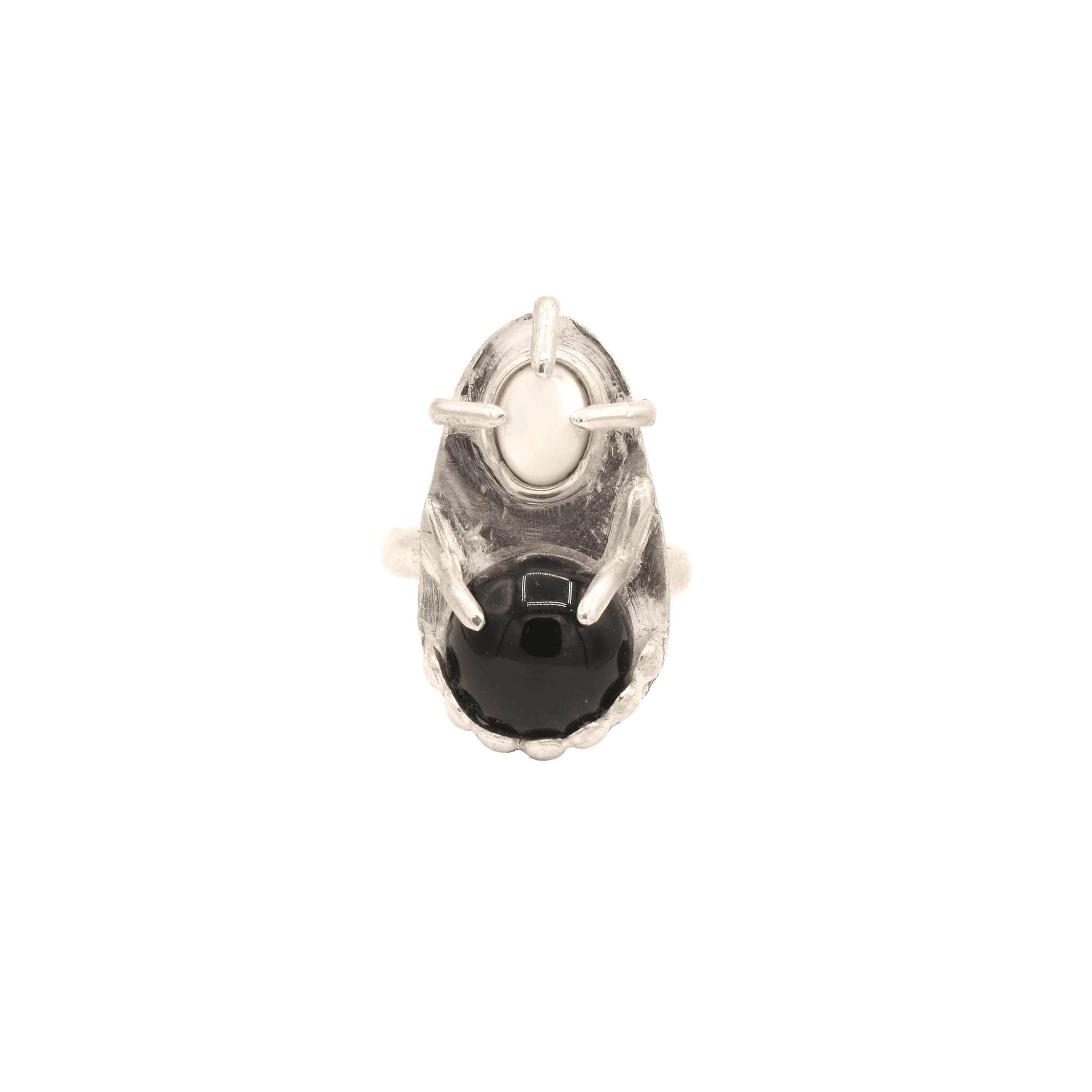 sterling silver onyx and moonstone ring
