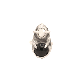 sterling silver onyx and moonstone ring