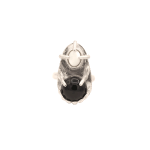 sterling silver onyx and moonstone ring