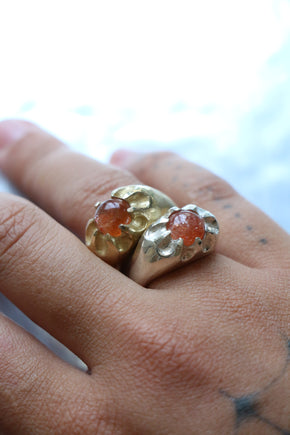 brass and silver astra ring