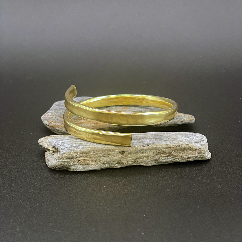 xHollow Brass bangle made in brooklyn