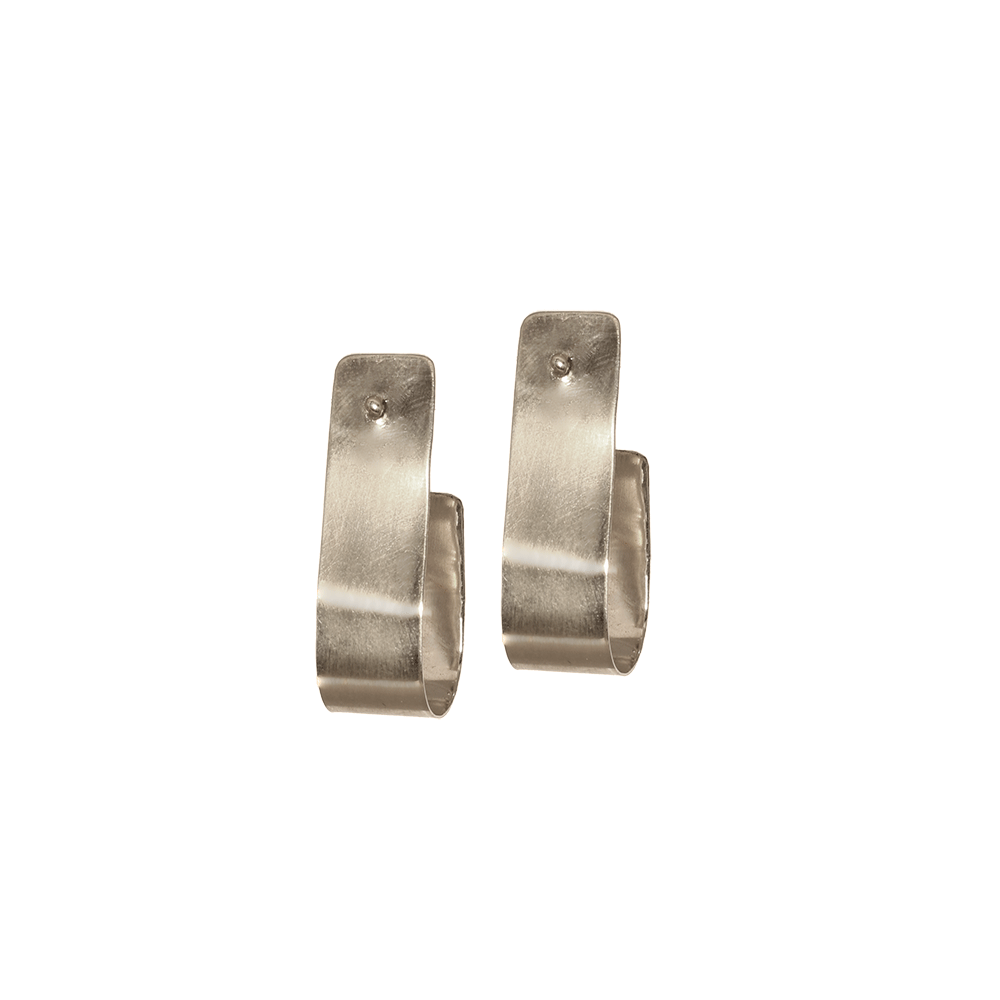 Large Silver Rivet Earrings