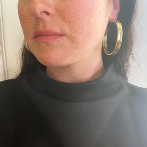 Large Brass Hollow Hoops on