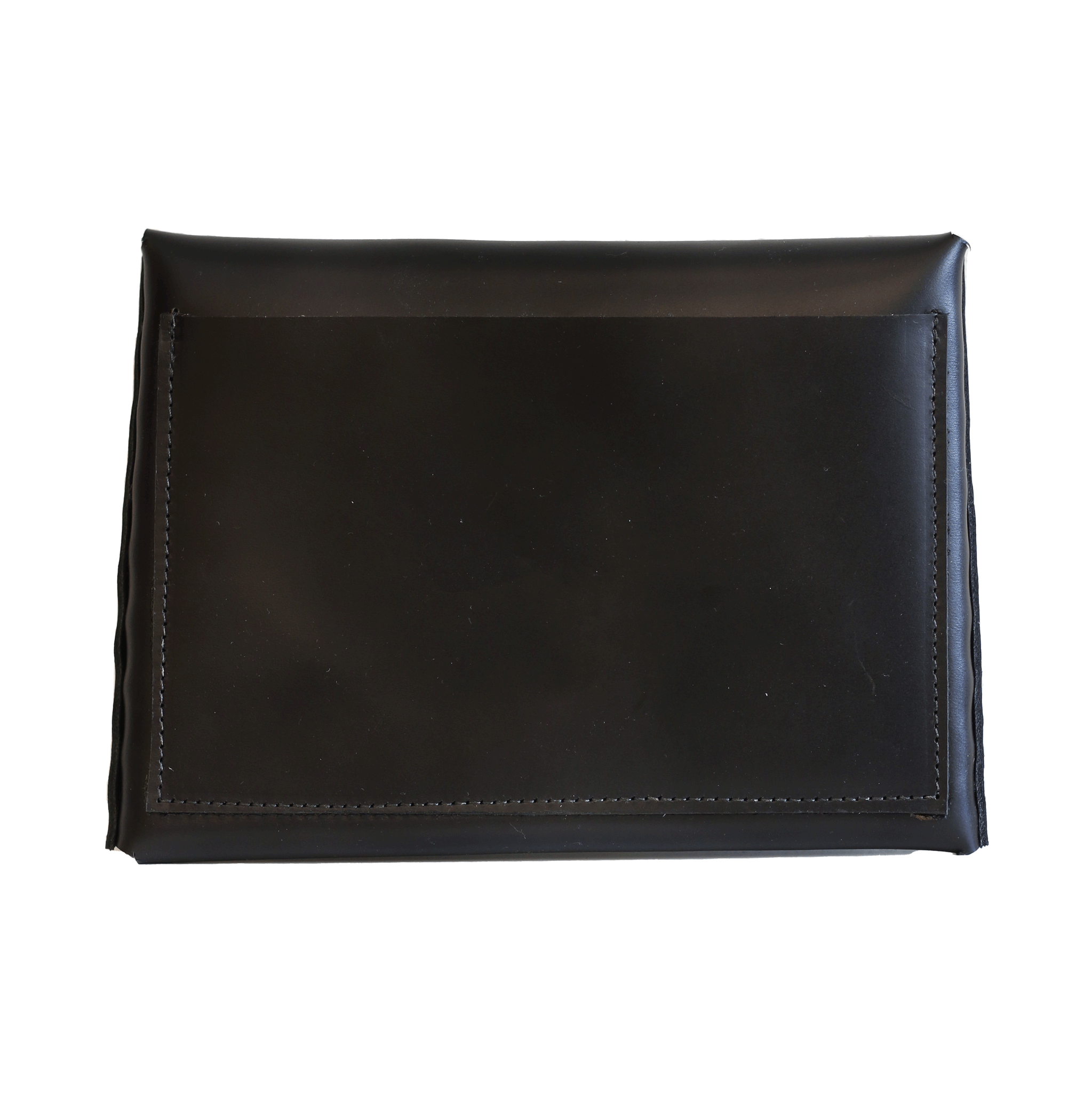 Black leather clutch