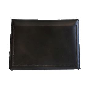 Black leather clutch