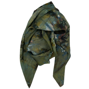 Ice Dyed Silk Scarf - Moss