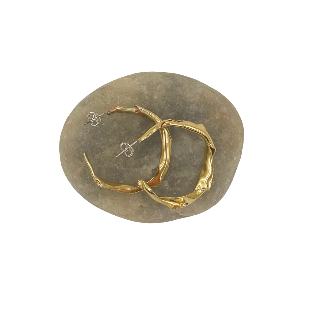 Twisted Brass Hoops
