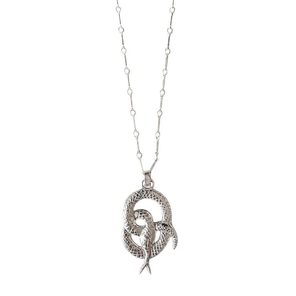 Serpentine Necklace - Sterling Silver