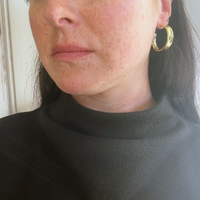 Small Brass Hollow Hoops made in Brooklyn
