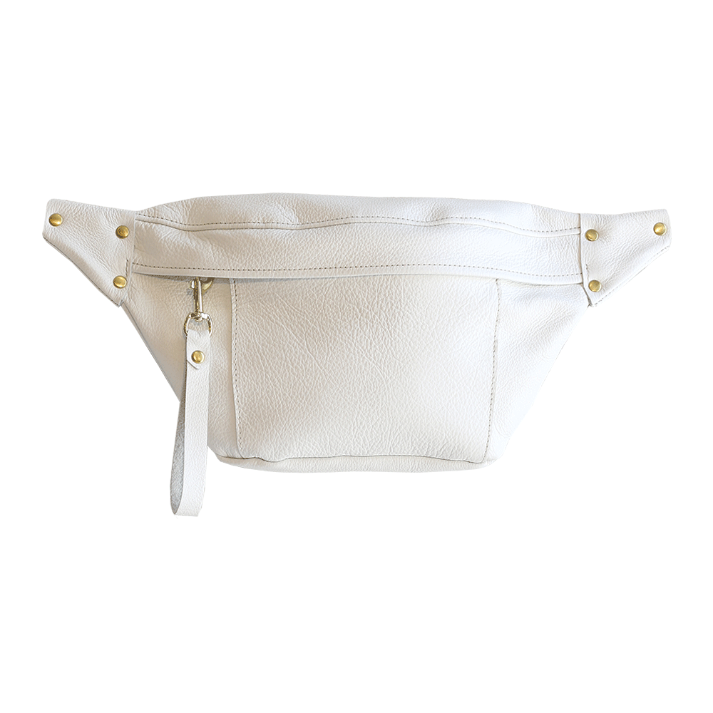 Stevie Belt Bag in Pebbled Ivory