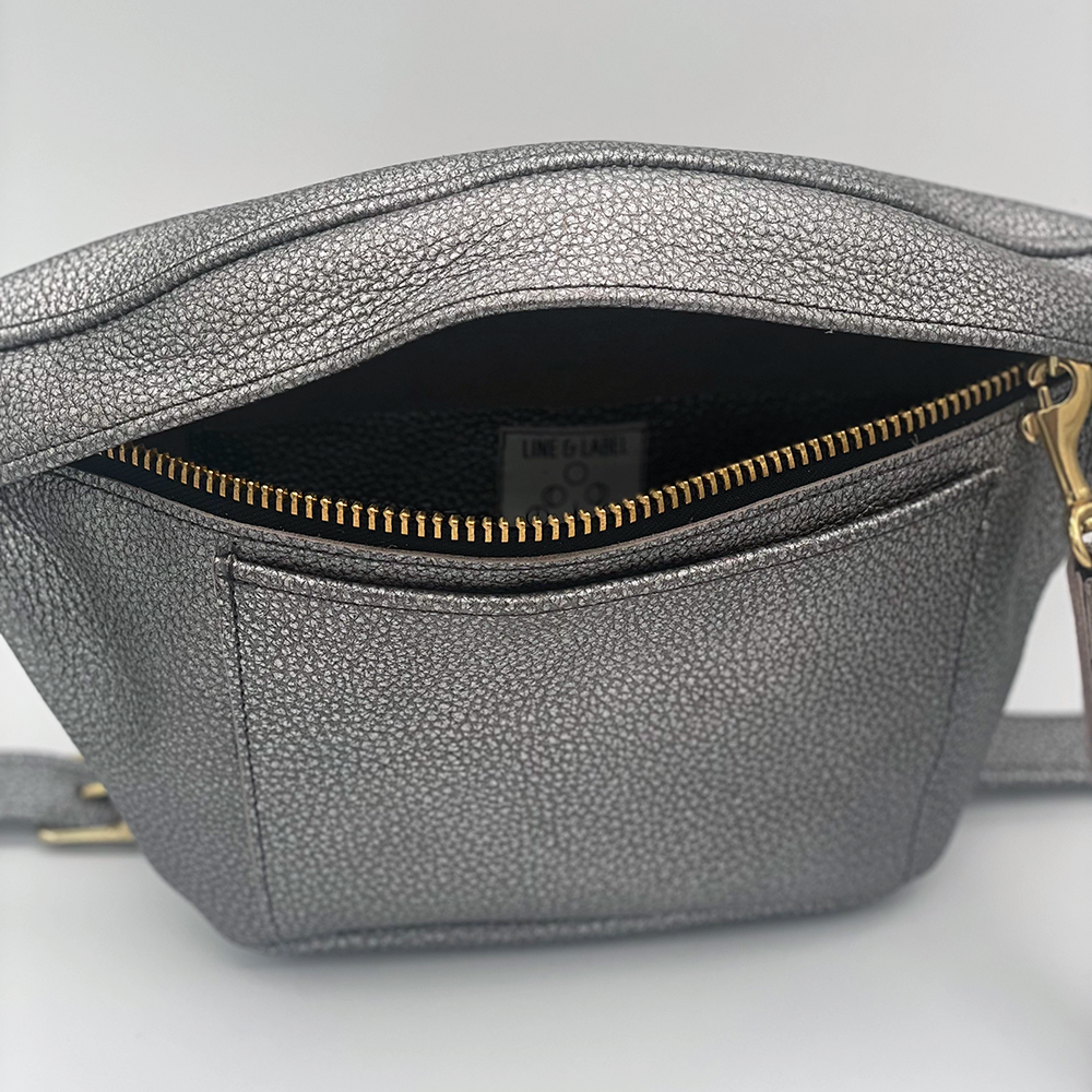 Stevie Belt Bag in Gunmetal – Line Label - Main Image