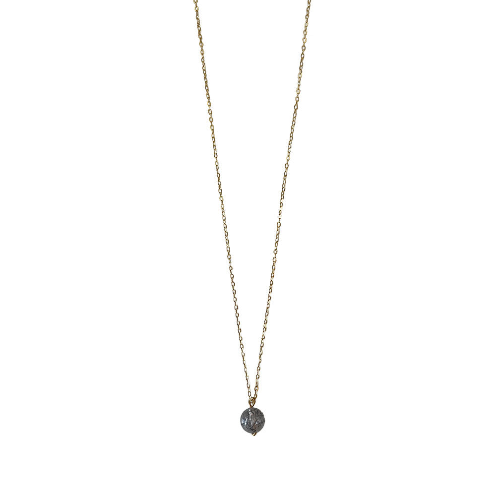 Tourmalinated Quartz Solitaire Necklace