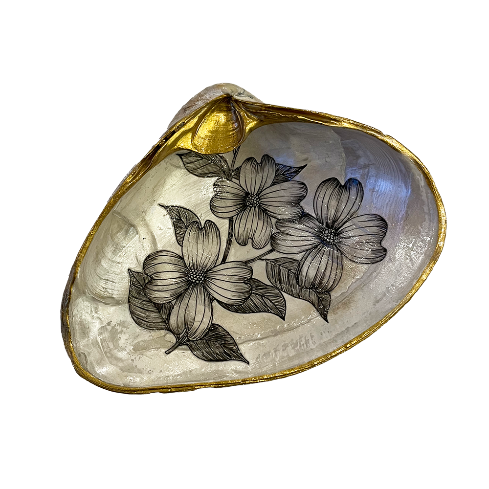 handpainted shell jewelry dish
