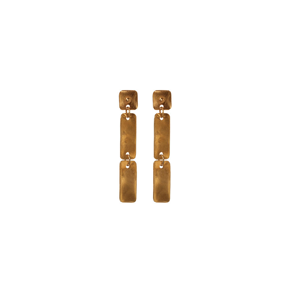 XL Dangle Brass Rivet Earrings